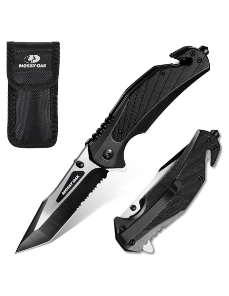 Cuchillo Plegable MOSSY OAK 12,07 cm con Rompedor de Cristales