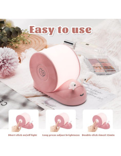 Lámpara de Mesa Caracol QANYI Rosa LED Recargable 800mAh 2