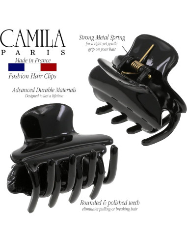 Clip de Pelo Francés Camila Paris CP3554 Negro 3.81 cm