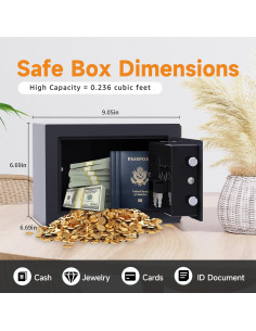 Caja Fuerte Digital Mini Goldenkey 0.23 m con Llaves y Código 2