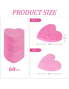 Esponjas Faciales KICKLEEN 120 Piezas Corazón Naturales 2