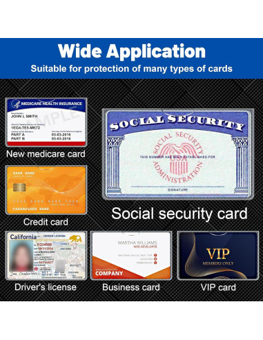 Paquete de 6 fundas protectoras transparentes LIEMAND para tarjetas