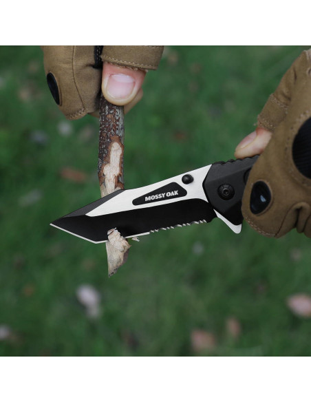 Cuchillo Plegable MOSSY OAK 12,07 cm con Rompedor de Cristales