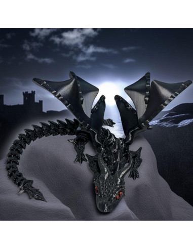 Adorno de Pastel de Dragón 3D Negro Roaring Good Time