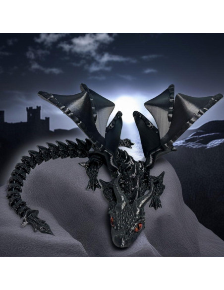 Adorno de Pastel de Dragón 3D Negro Roaring Good Time