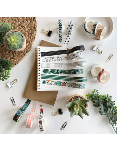 Juego de Washi Tape 16 Rollos 15 mm Cinta Decorativa Pradera 2