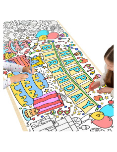 Póster para Colorear Gigante HAPMARS 182.88x59.94 cm Cumpleaños