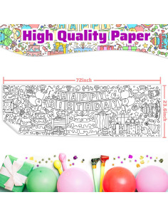 Póster para Colorear Gigante HAPMARS 182.88x59.94 cm Cumpleaños 2