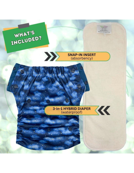 Pañal de Tela Híbrido EcoAble 3 en 1 para Niños 1-10 Años Pañal de Tela Híbrido EcoAble 3 en 1 para Niños 1-10 Años