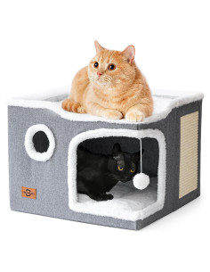 Cama para Gatos Heerduos 2 Niveles Gris 43.2x33 cm