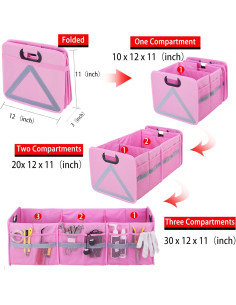 Organizador de Maletero Plegable Homeve Rosa 3 Compartimentos 2