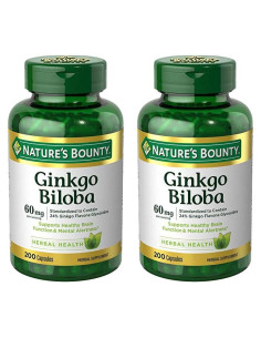 Cápsulas de Ginkgo Biloba Nature's Bounty 60mg 200 Conteo