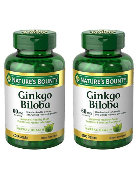 Cápsulas de Ginkgo Biloba Nature's Bounty 60mg 200 Conteo