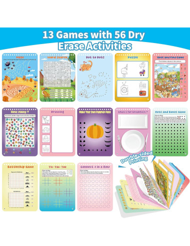 Juego de Actividad Reutilizable Elfew para Niños 4-8 Años