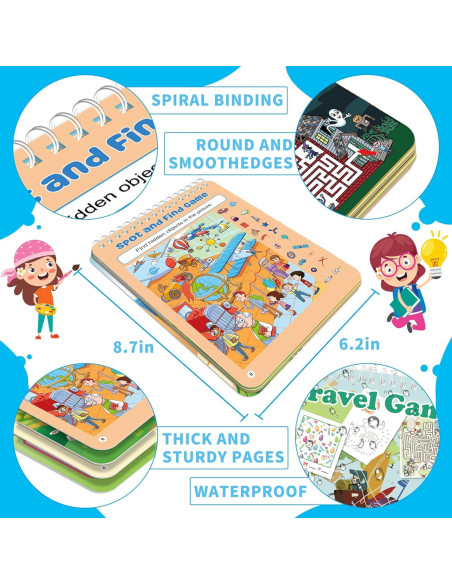 Juego de Actividad Reutilizable Elfew para Niños 4-8 Años Juego de Actividad Reutilizable Elfew para Niños 4-8 Años