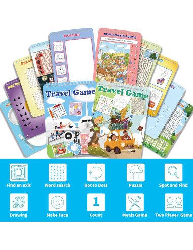 Juego de Actividad Reutilizable Elfew para Niños 4-8 Años