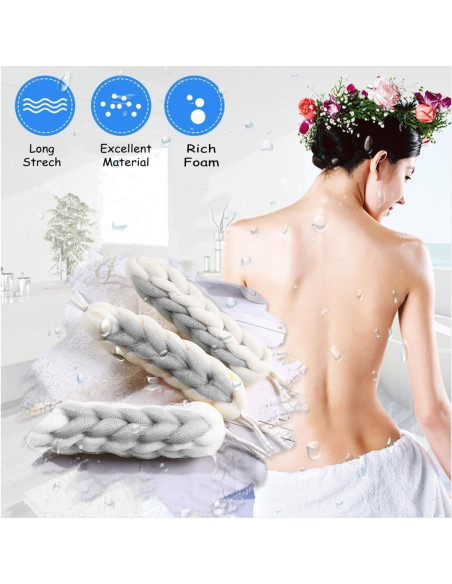 Esponja de Ducha Exfoliante AARainbow 2 Paquetes 81 cm Esponja de Ducha Exfoliante AARainbow 2 Paquetes 81 cm
