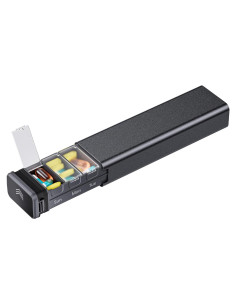 Organizador de Pastillas Semanal Kursoaya Aluminio Negro 7 Días