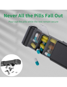 Organizador de Pastillas Semanal Kursoaya Aluminio Negro 7 Días 2