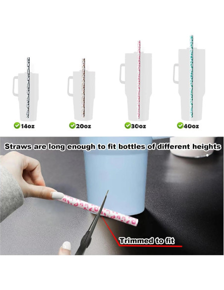 Pajitas Reutilizables de Leopardo 30cm - 4 Paquete Miyinla