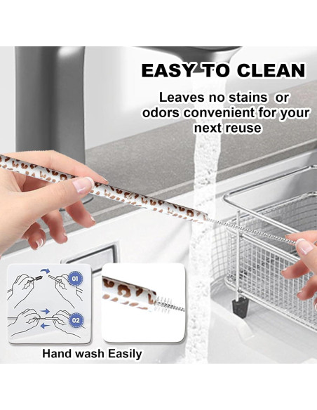 Pajitas Reutilizables de Leopardo 30cm - 4 Paquete Miyinla