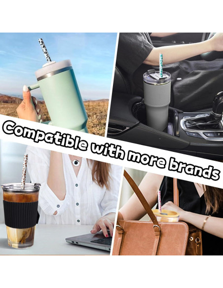 Pajitas Reutilizables de Leopardo 30cm - 4 Paquete Miyinla