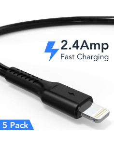 Cable USB a Lightning 15 cm ULIFTUS 5Pack Carga Rápida 2