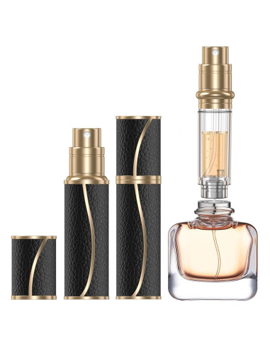 Atomizador de Perfume Rellenable YIERSO 10ml Cuero Negro