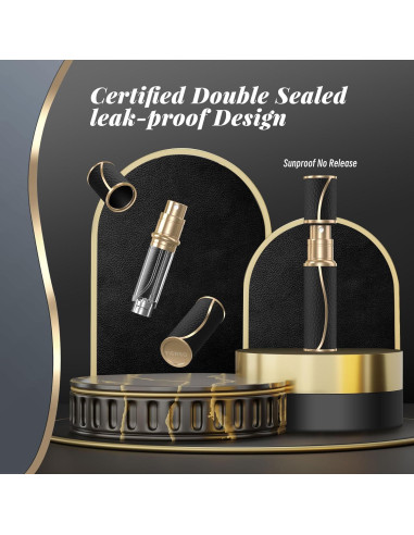 Atomizador de Perfume Rellenable YIERSO 10ml Cuero Negro