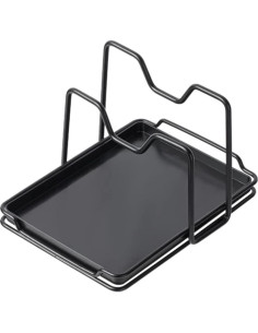 Soporte para Tapas de Ollas SUNFICON con Bandeja Goteo Negro 2