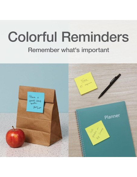 Notas Adhesivas Redi-Tag 7.62x7.62cm, Paquete de 8 Colores Brillantes