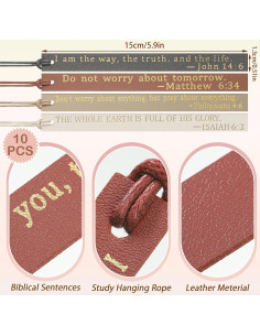 10 Marcadores de Cuero Skyygemm con Versículos Bíblicos 2