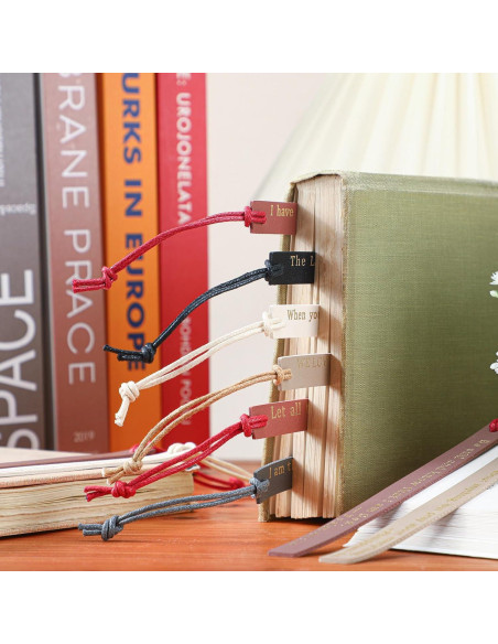 10 Marcadores de Cuero Skyygemm con Versículos Bíblicos