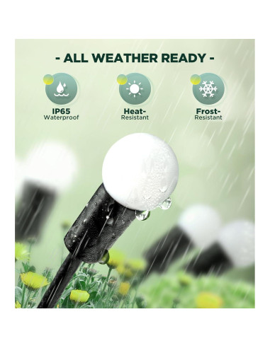Luces de Jardín Solar ULAIYO, 2 Piezas, 8 LED, IP65