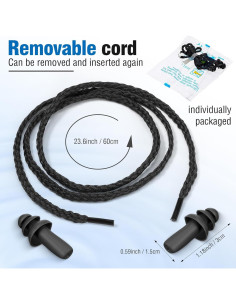 Tapones para Oídos Reutilizables Tondiamo 200 Pares Silicona 2