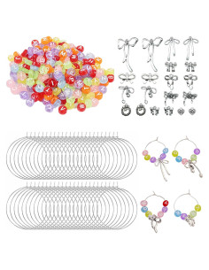 Kit de Charms para Copas de Vino DIY - 50 Piezas con Letras Coloridas