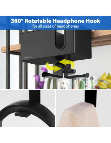 Organizador de Escritorio Clip-on 3-en-1 Rosline Negro