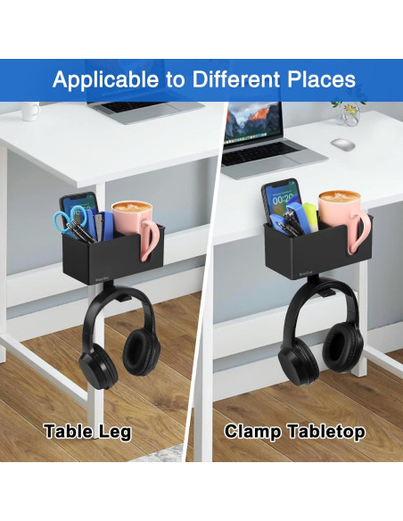 Organizador de Escritorio Clip-on 3-en-1 Rosline Negro