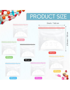 Fulmoon 700 Bolsas de Píldoras Desechables Codificadas por Color 2