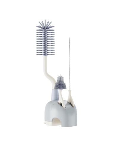 Juego de Cepillos de Botellas ePiiChua 3 en 1 Silicona Gris