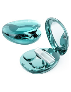 Estuche de Lentes de Contacto HIA Azul Portátil con Espejo