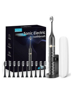 Cepillo de Dientes Eléctrico Seapeoa con 10 Cabezas y Estuche