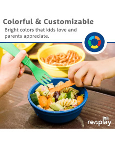 Juego de Utensilios para Niños Re-Play - 8 Piezas Azul 14.7 cm 2