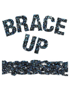 Stickers Letras Rhinestone Locacrystal 34Pcs 4cm Negro