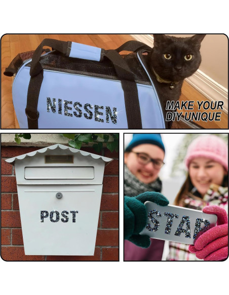 Stickers Letras Rhinestone Locacrystal 34Pcs 4cm Negro Stickers Letras Rhinestone Locacrystal 34Pcs 4cm Negro