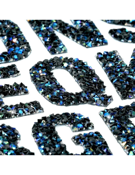 Stickers Letras Rhinestone Locacrystal 34Pcs 4cm Negro Stickers Letras Rhinestone Locacrystal 34Pcs 4cm Negro
