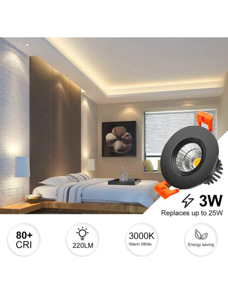 Downlight LED 3W ShinyFlash Regulable 3000K Blanco Cálido