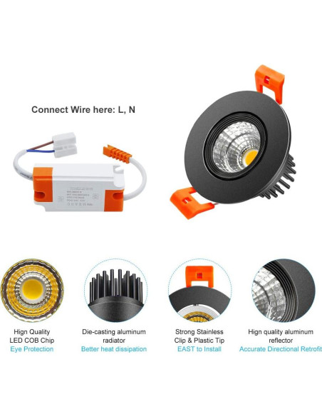 Downlight LED 3W ShinyFlash Regulable 3000K Blanco Cálido