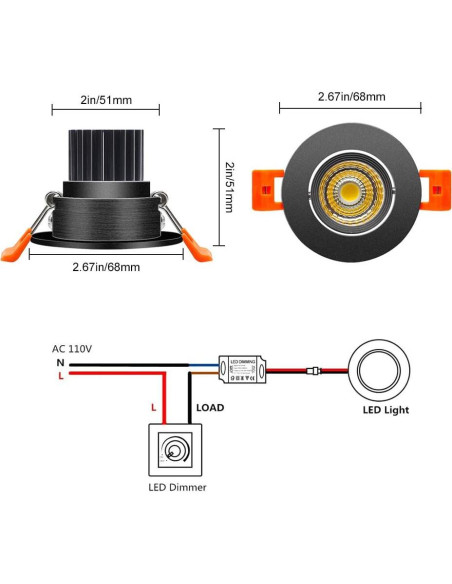 Downlight LED 3W ShinyFlash Regulable 3000K Blanco Cálido