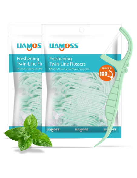 Hilo Dental Doble LIAMOSS Menta 200 Unidades Viaje